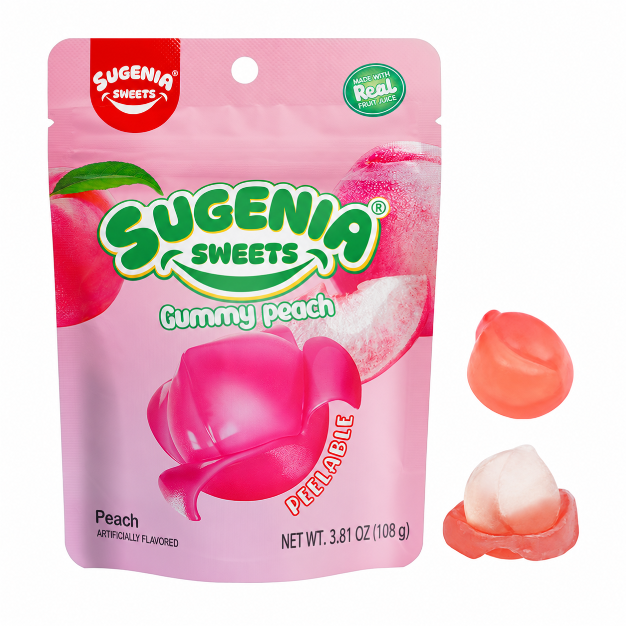 Peach Peelable Gummy  Candy