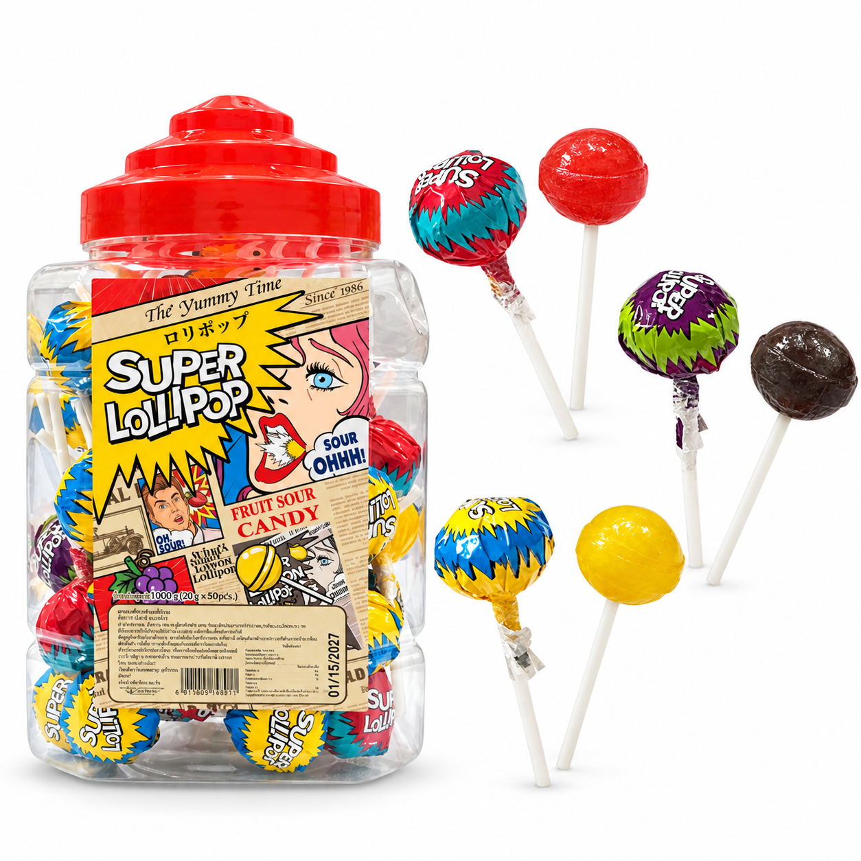 Super Sour Fruit Flavored Lollipop 