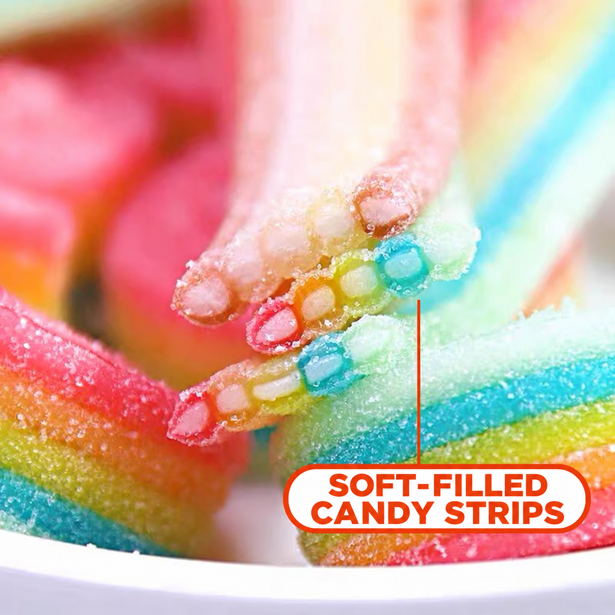 Wholesale Soft-Filled Colorful Sour Belts 