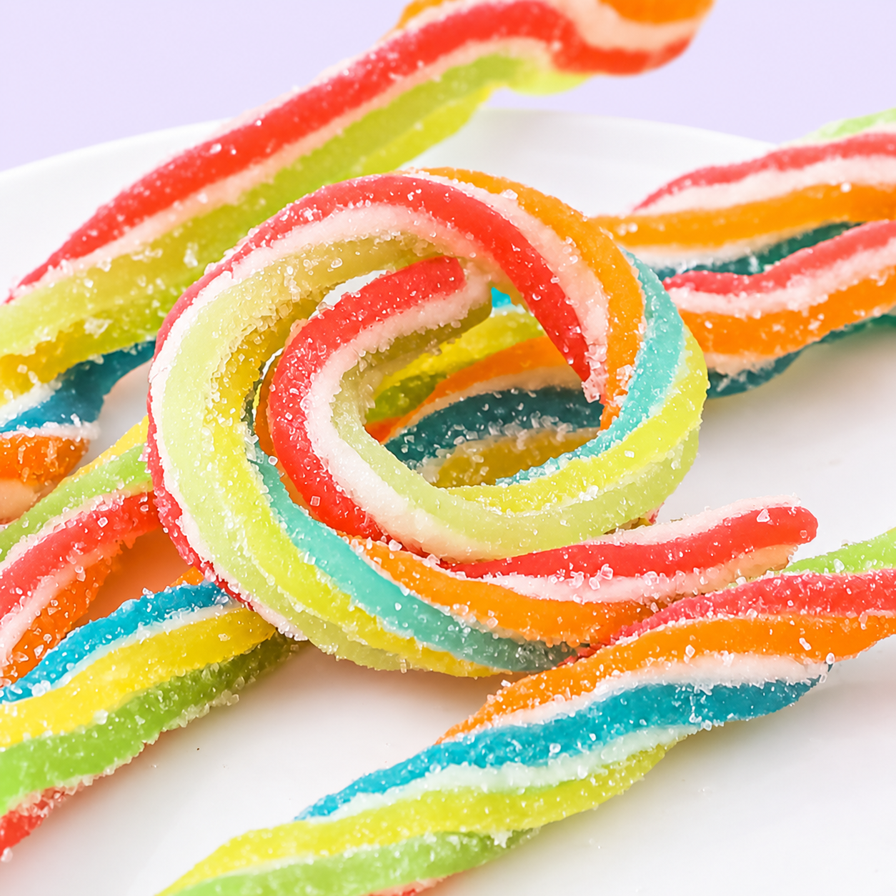 Wholesale Twisted Rainbow Sour Gummy Strips