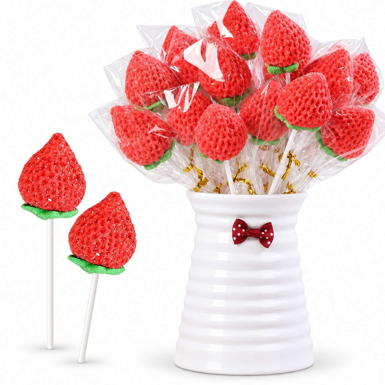 Wholesale 3D Strawberry-Shaped Marshmallow 