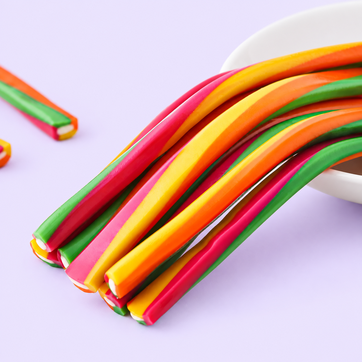 Wholesale Rainbow Soft Center-Filled Licorice Tubes Candy