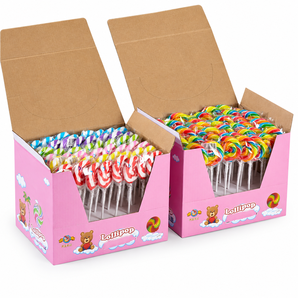 Assorted Fruit Flavor Swirl Lollipops