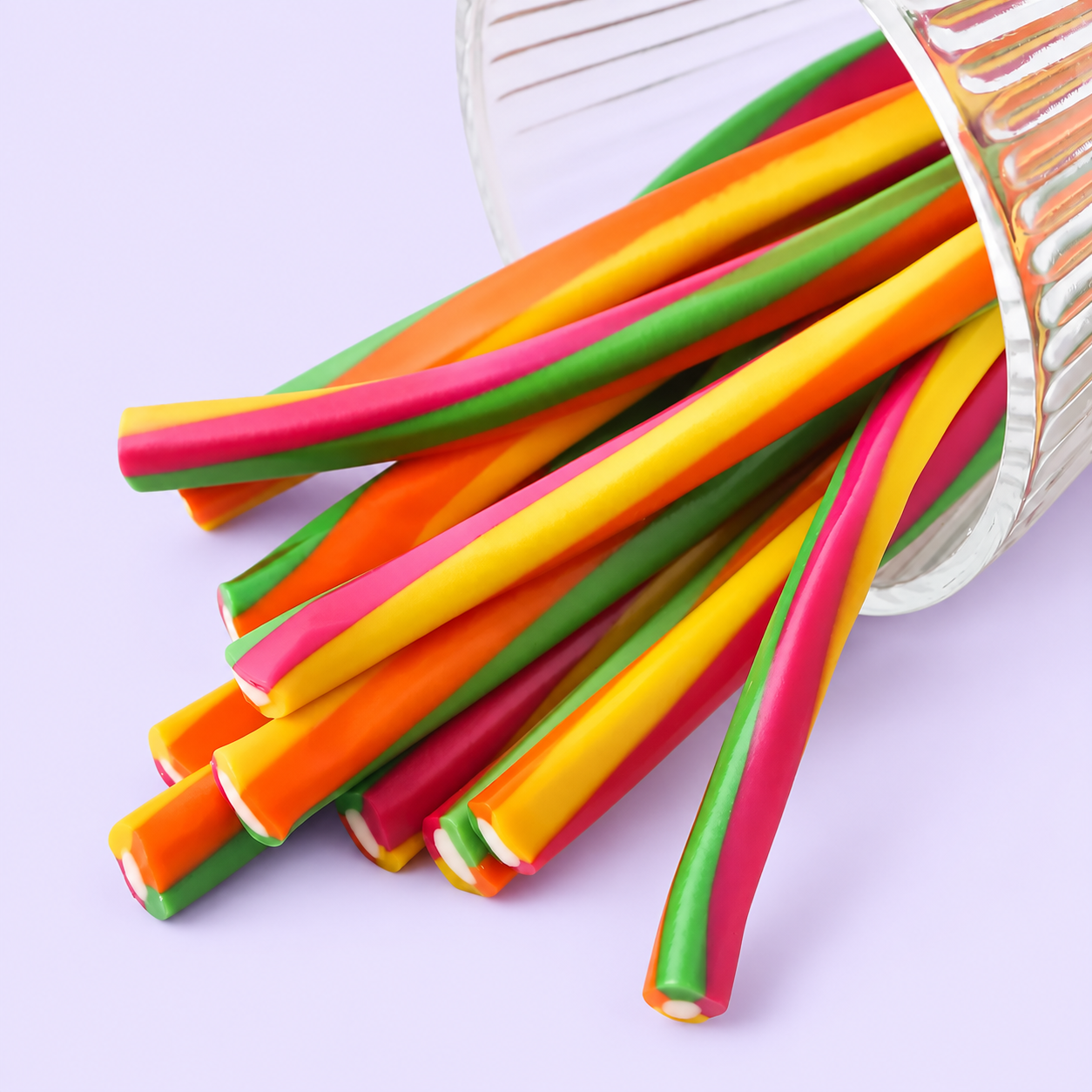 Wholesale Rainbow Soft Center-Filled Licorice Tubes Candy