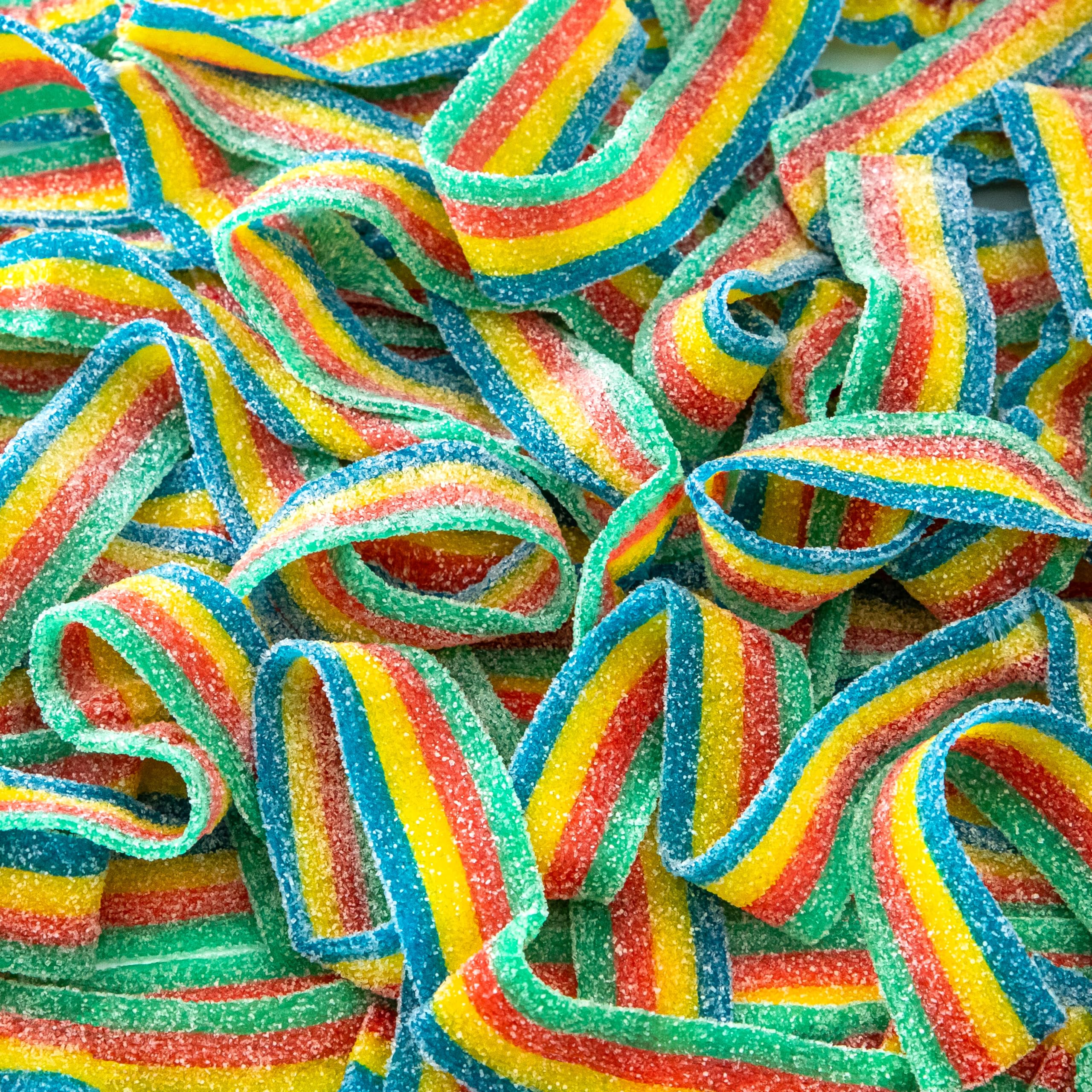 Rainbow Sour Gummy Candy Belts