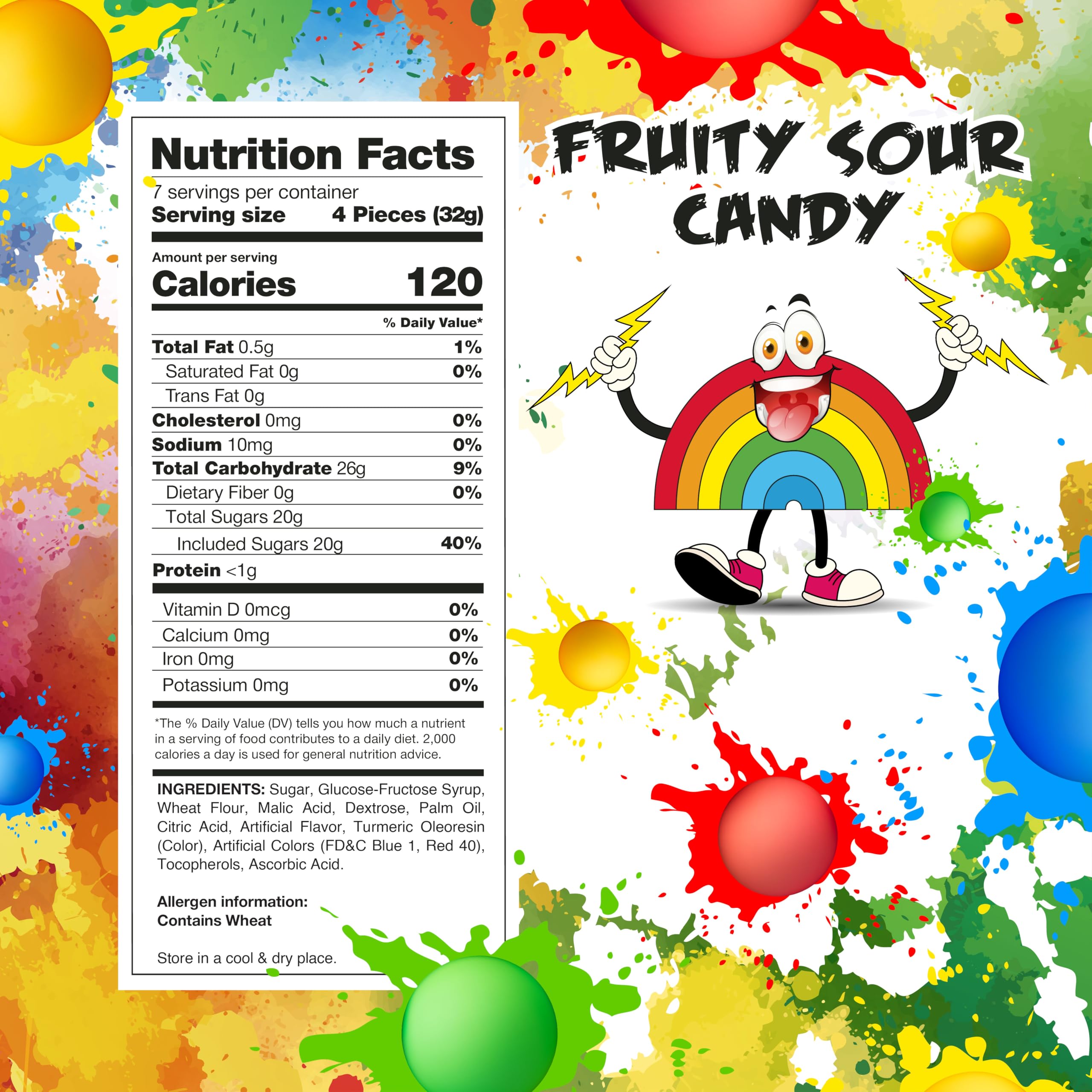 Rainbow Sour Gummy Candy Belts