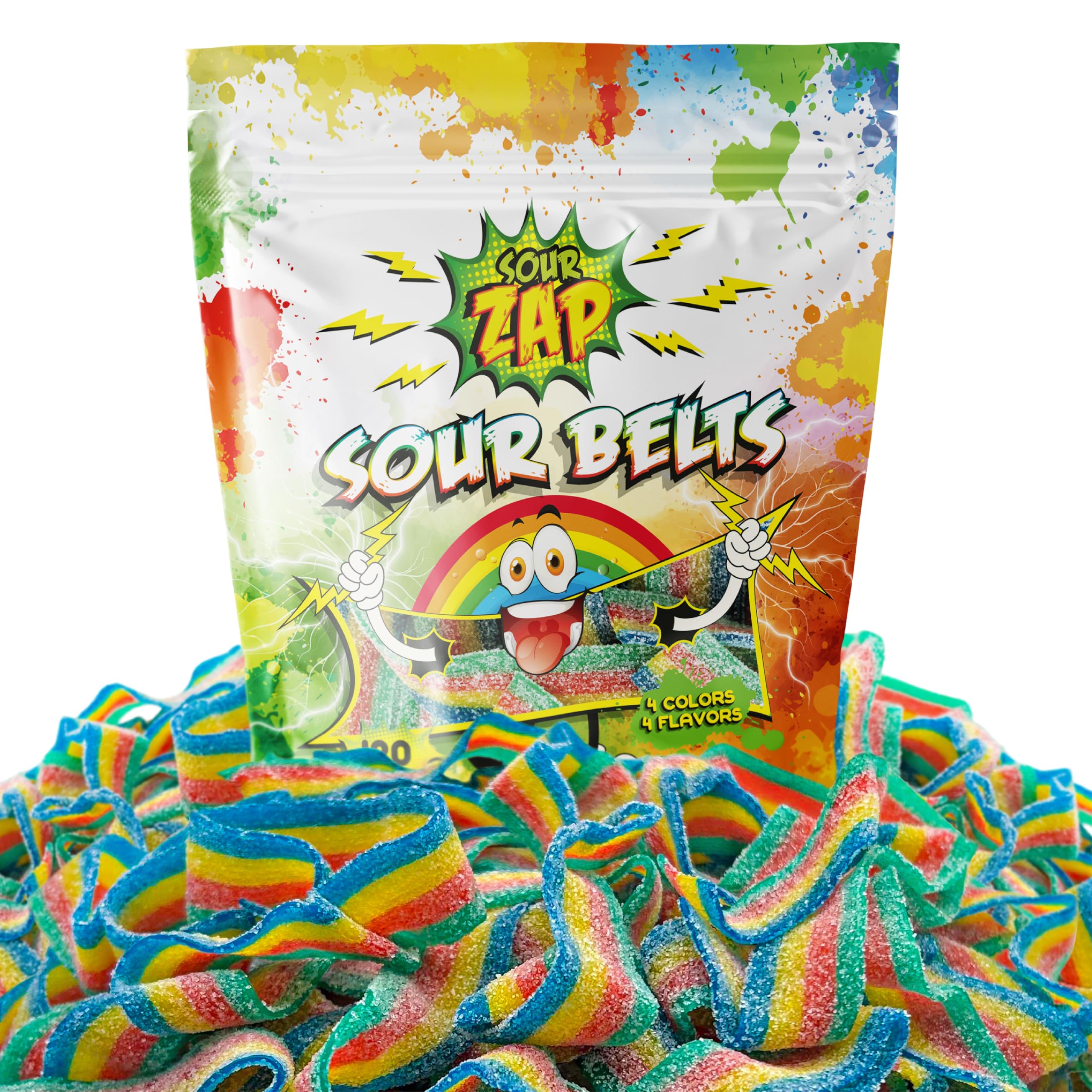 Rainbow Sour Gummy Candy Belts