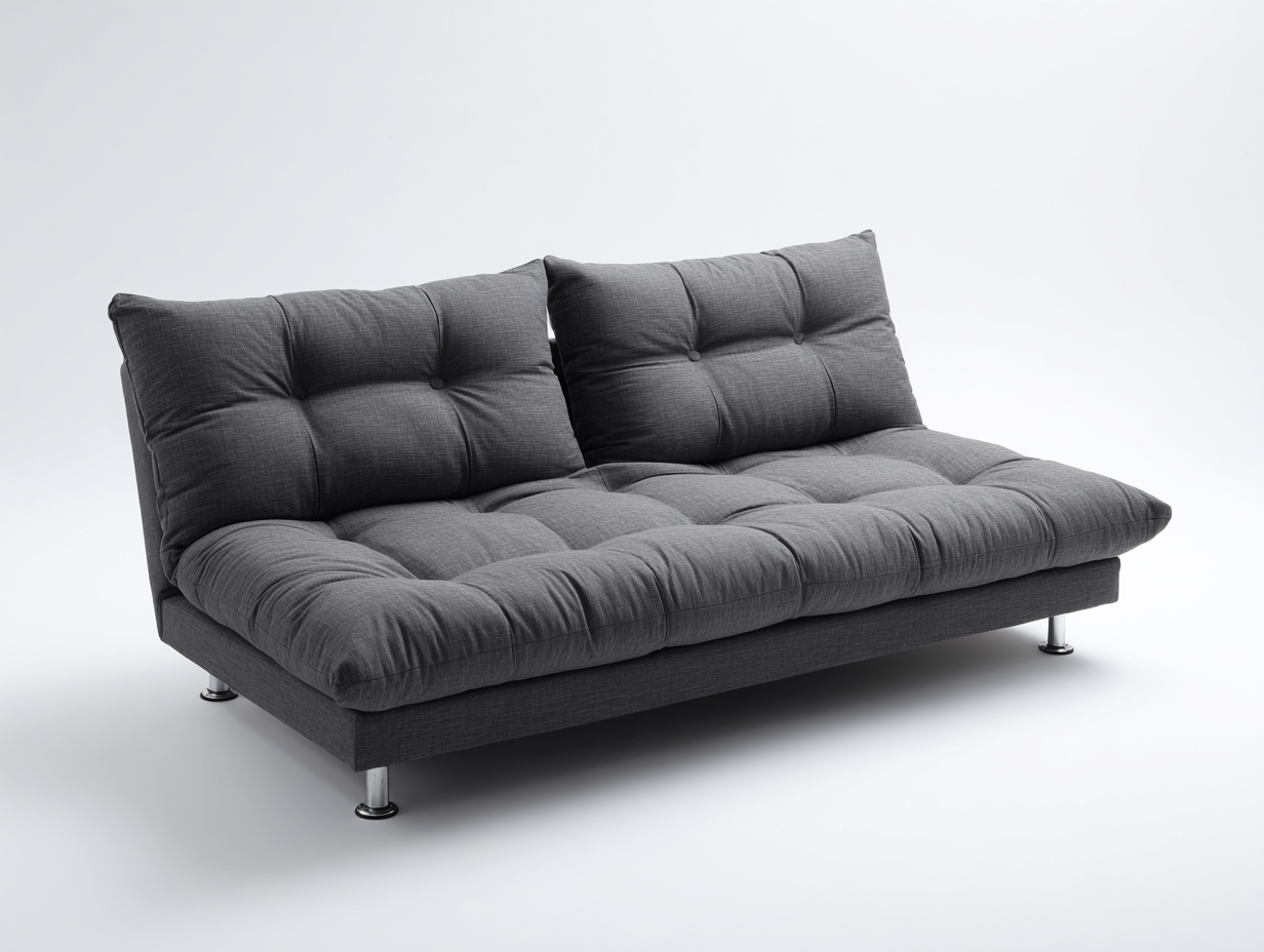 Sofás 2 plazas de tela 180x85x82 cm gris oscuro para salón - diseño convertible-Vavoravohome