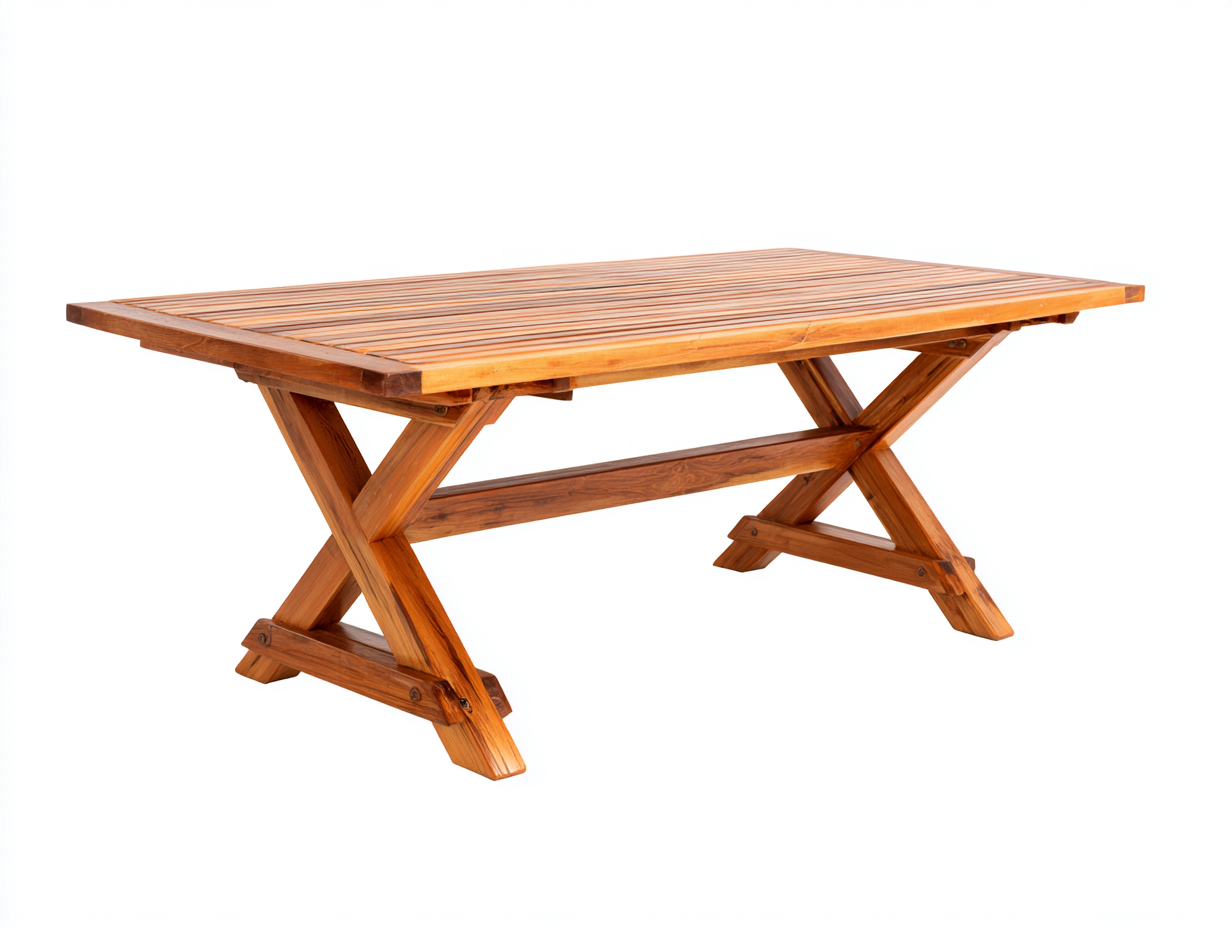 Mesas de jardín 180x90x75 cm de madera en marrón para terraza - tablero rectangular - estilo rústico-Vavoravohome
