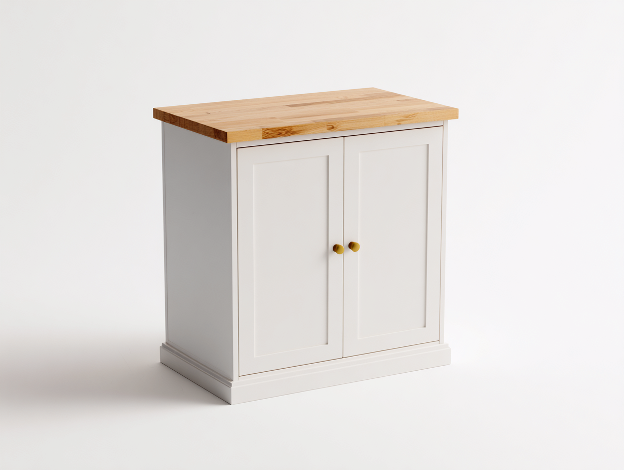 Aparadores 85x40x90 cm de madera en blanco y marrón para comedor - 2 puertas - estilo moderno-Vavoravohome