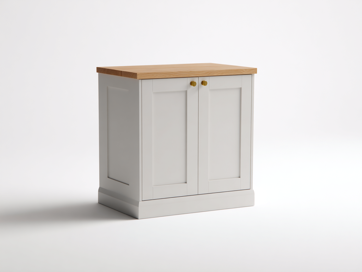 Aparadores de madera 95x42x82 cm - blanco con encimera marrón - estilo moderno para salón-Vavoravohome