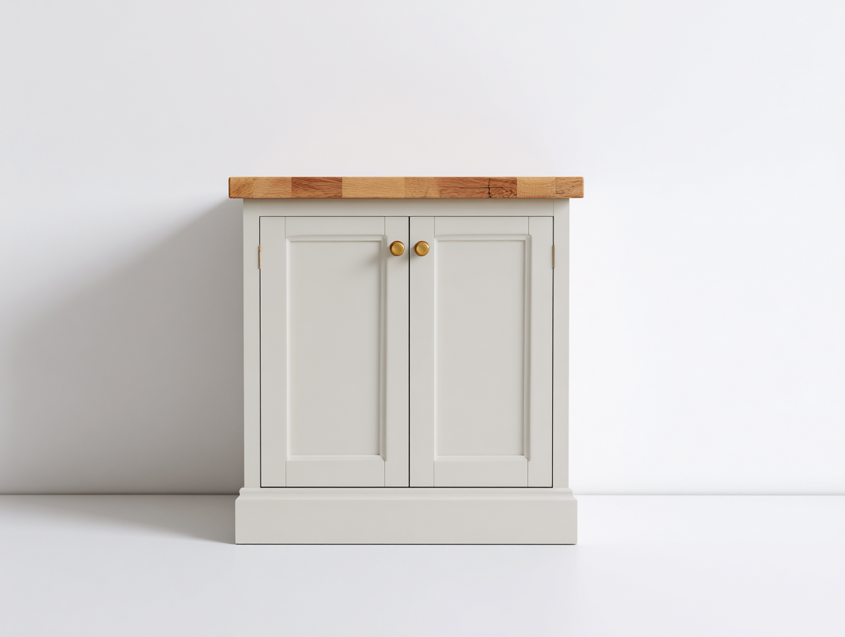 Aparadores de madera 90x40x90 cm blanco-marrón para salón - diseño rústico-Vavoravohome