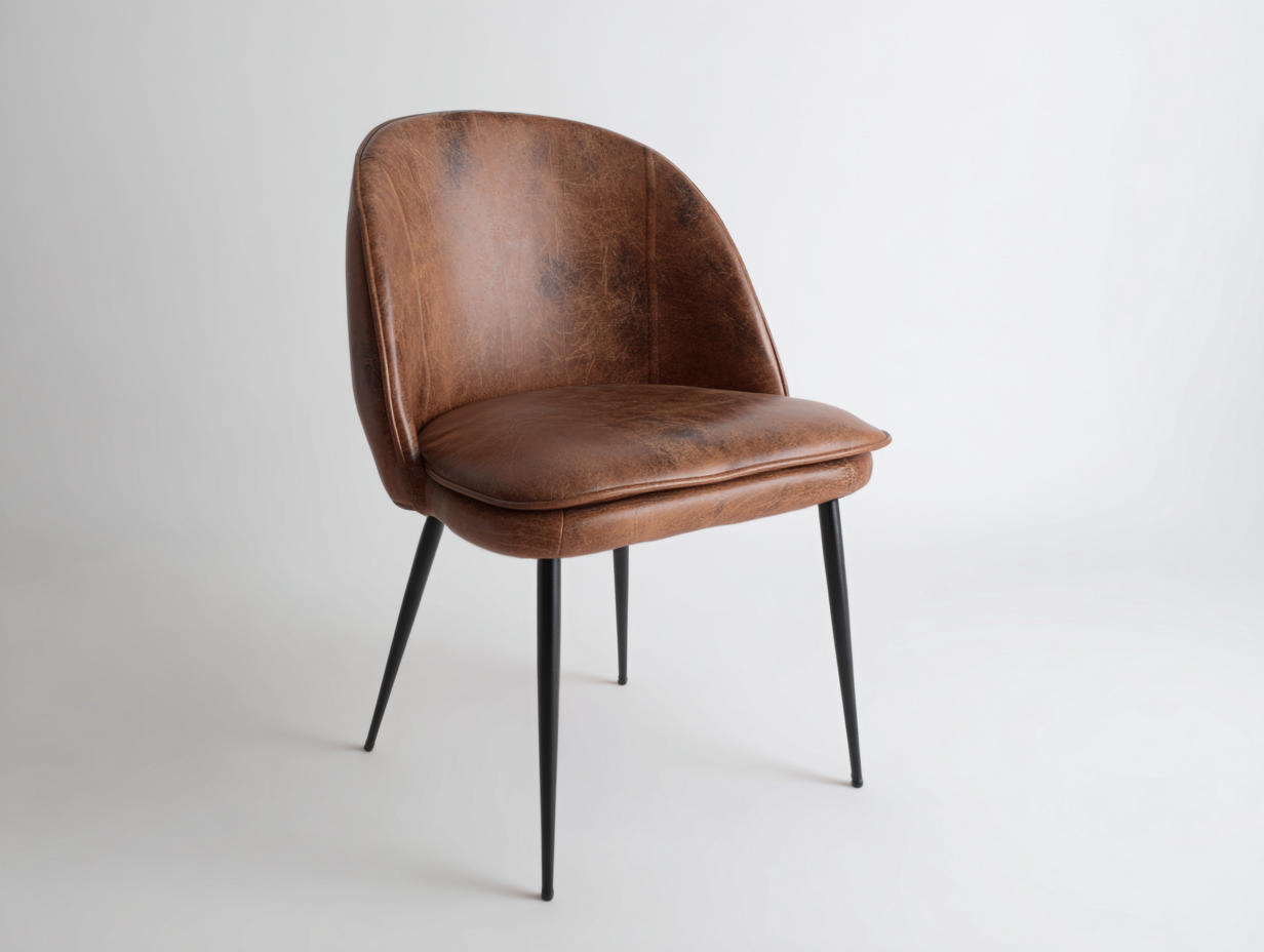 Sillas de comedor tapizadas de piel sintética 52x56x83 cm - marrón-negro - diseño moderno envolvente-Vavoravohome