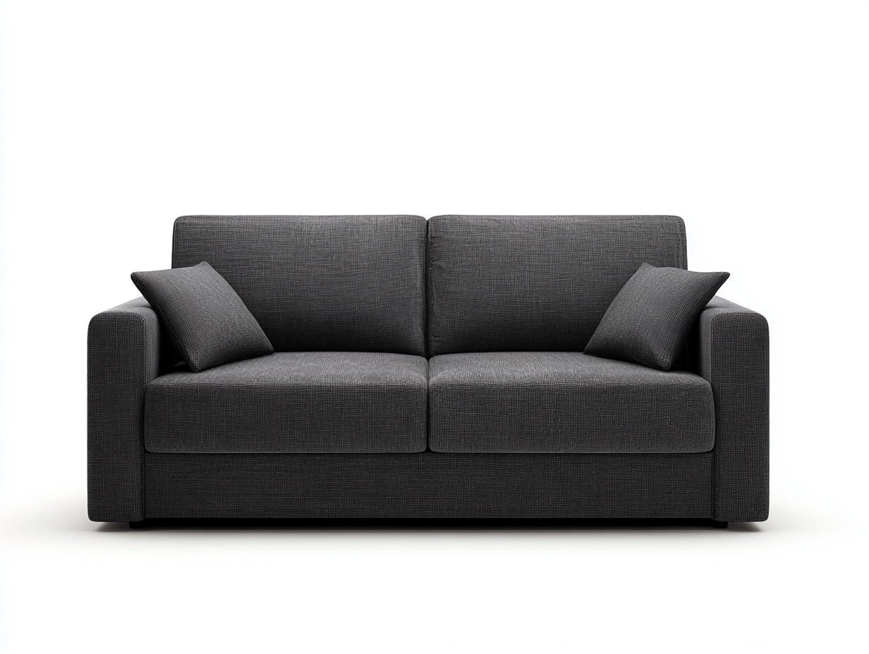 Sofás 2 plazas 160x82x85 cm de tela gris oscuro para salón - asiento acolchado - estilo moderno-Vavoravohome