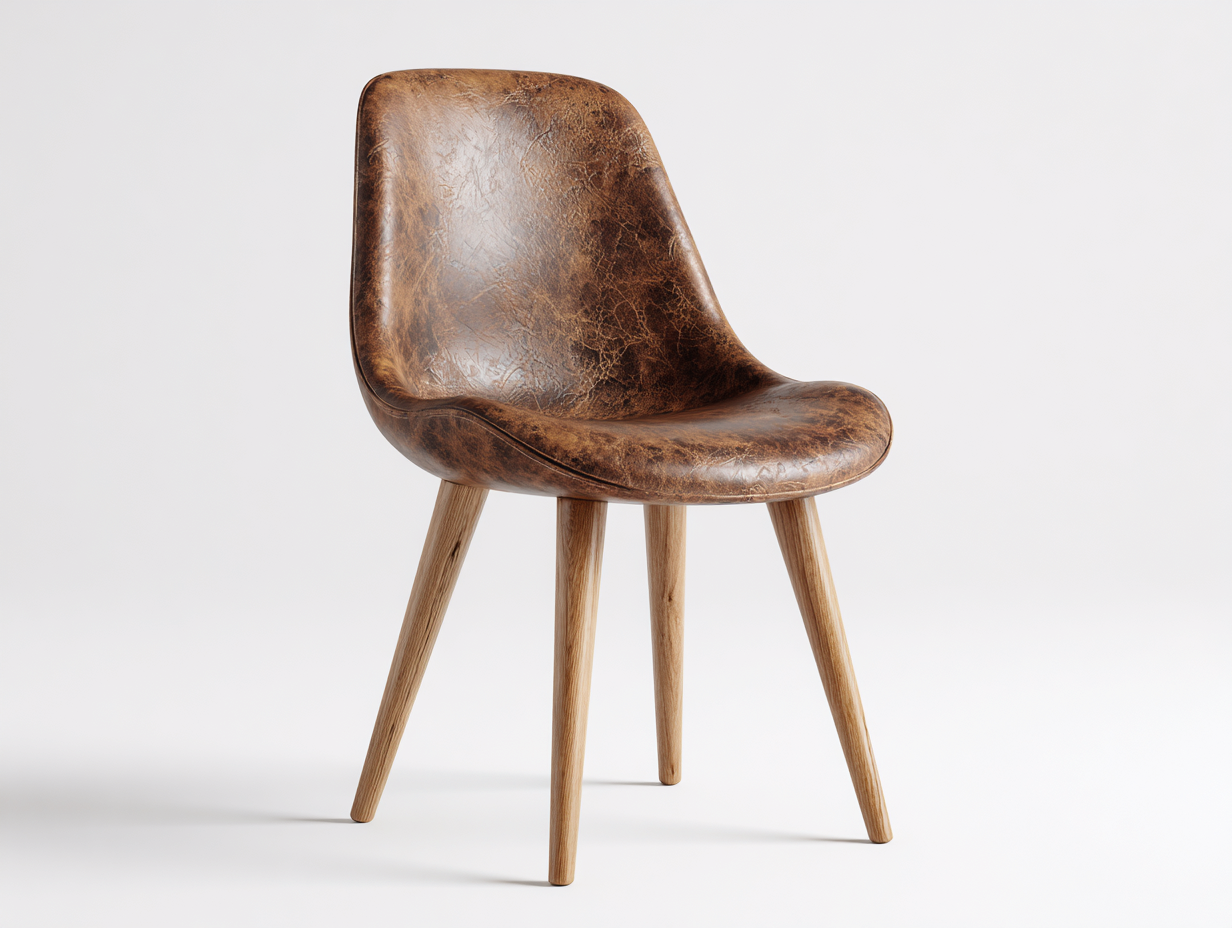 Sillas de comedor 50x56x84 cm de madera en marrón y tapizado marrón para comedor - asiento curvado - estilo moderno-Vavoravohome