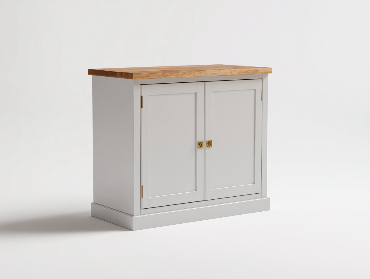 Aparadores de madera 95x45x82 cm - blanco-natural - diseño clásico con puertas-Vavoravohome