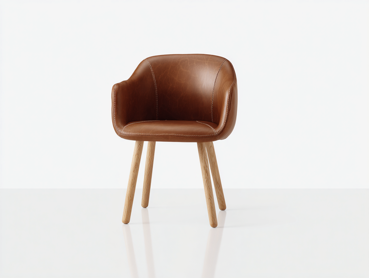 Sillas de comedor tapizadas 56x60x80 cm - piel sintética marrón y patas de madera - estilo moderno para comedor-Vavoravohome