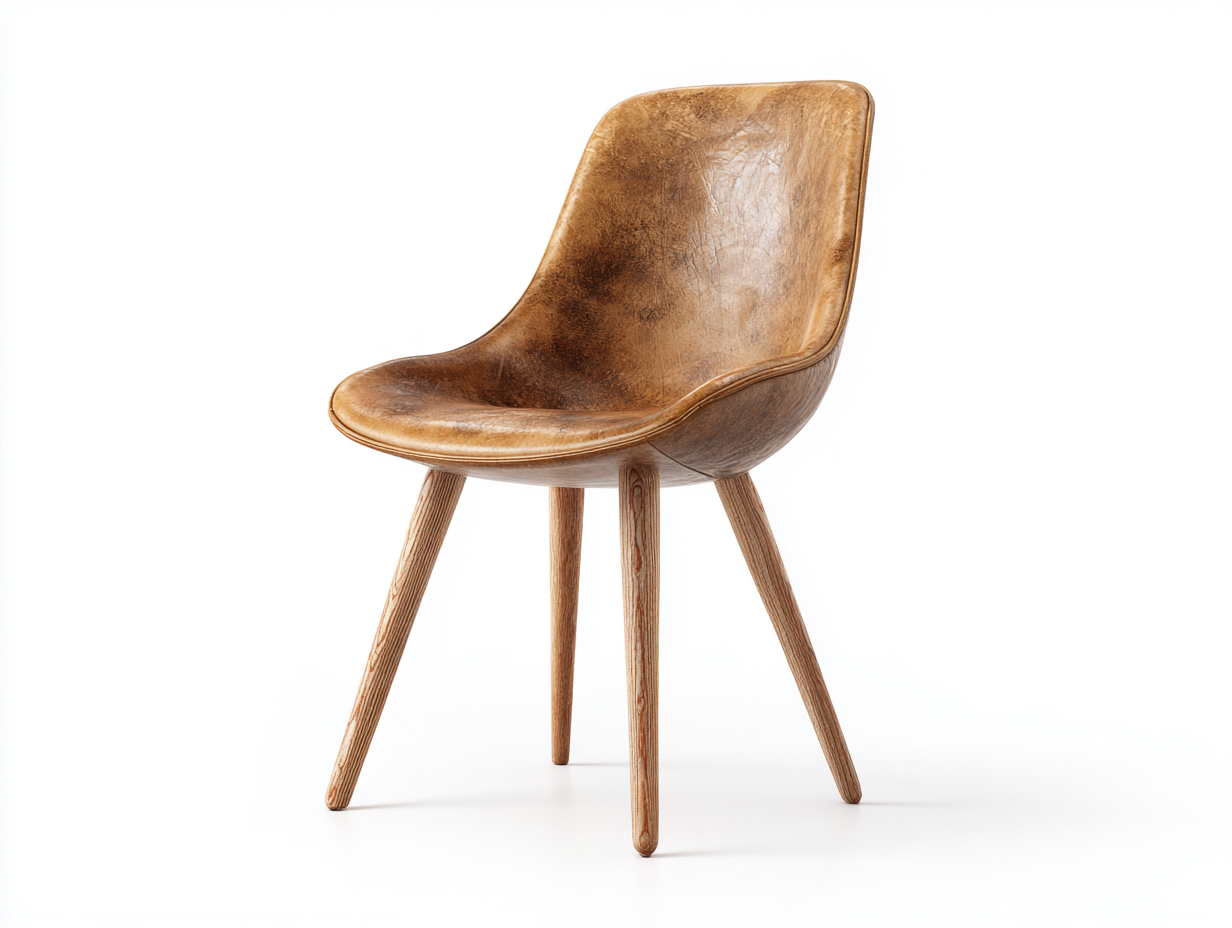 Sillas de comedor tapizadas de piel sintética 49x54x84 cm - marrón-natural - diseño moderno envolvente-Vavoravohome
