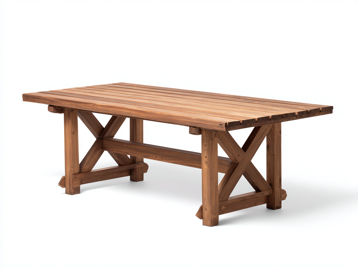 Mesas de jardín de madera 180x90x75 cm - marrón rectangular - estilo rústico para exterior-Vavoravohome