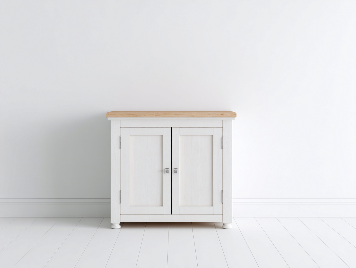 Aparadores de madera 85x38x88 cm blanco-marrón para salón - diseño rústico-Vavoravohome