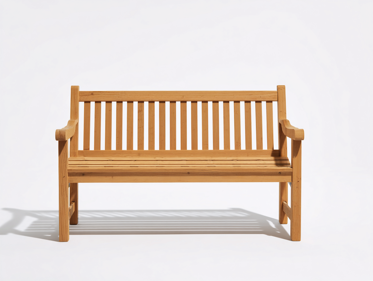 Bancos de jardín de madera 150x58x90 cm - Marrón natural - Diseño clásico con reposabrazos-Maviakadecor