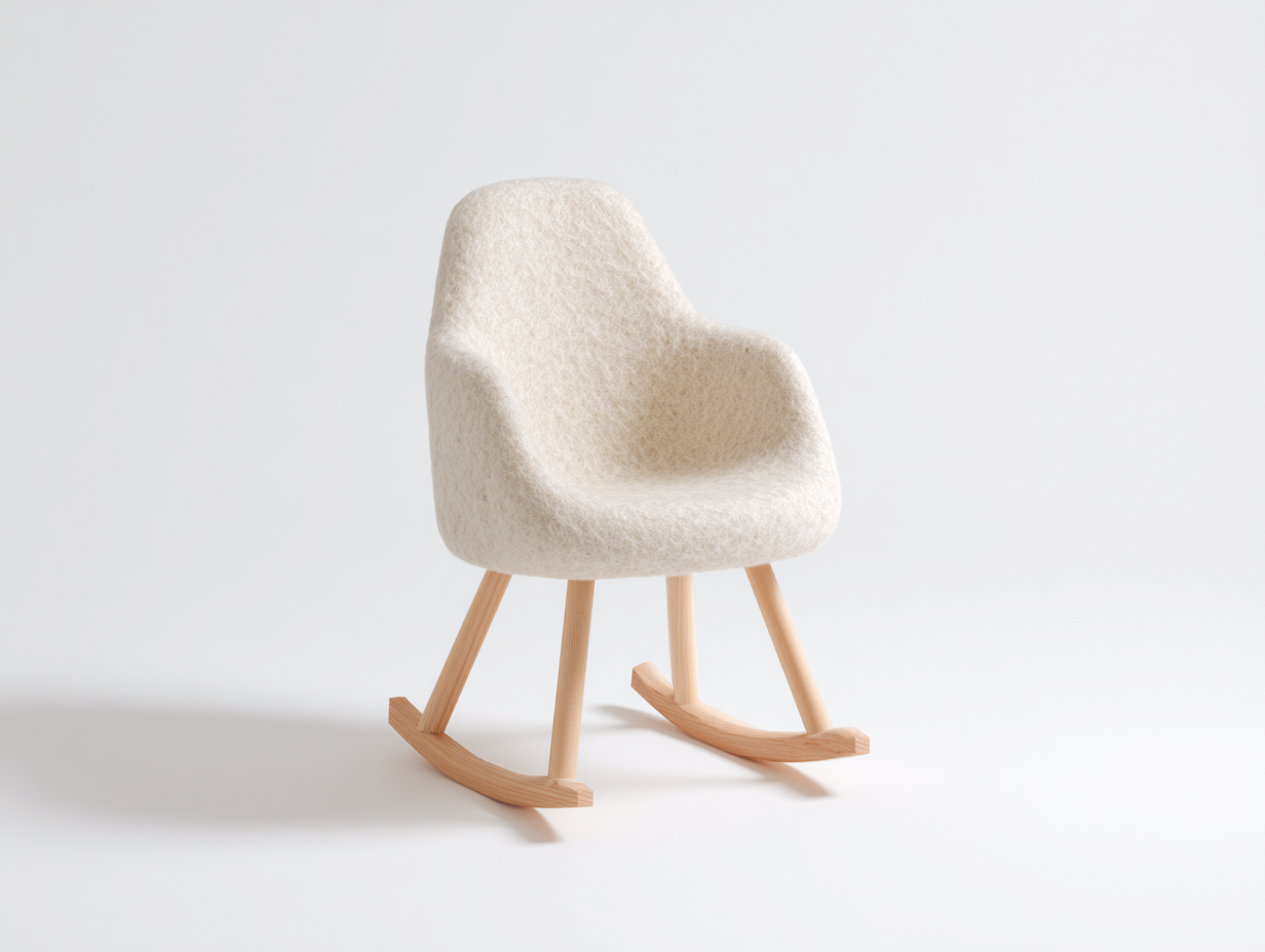 Mecedoras tapizada en tela suave 76x84x88 cm - beige-gris - base de madera-Maviakadecor