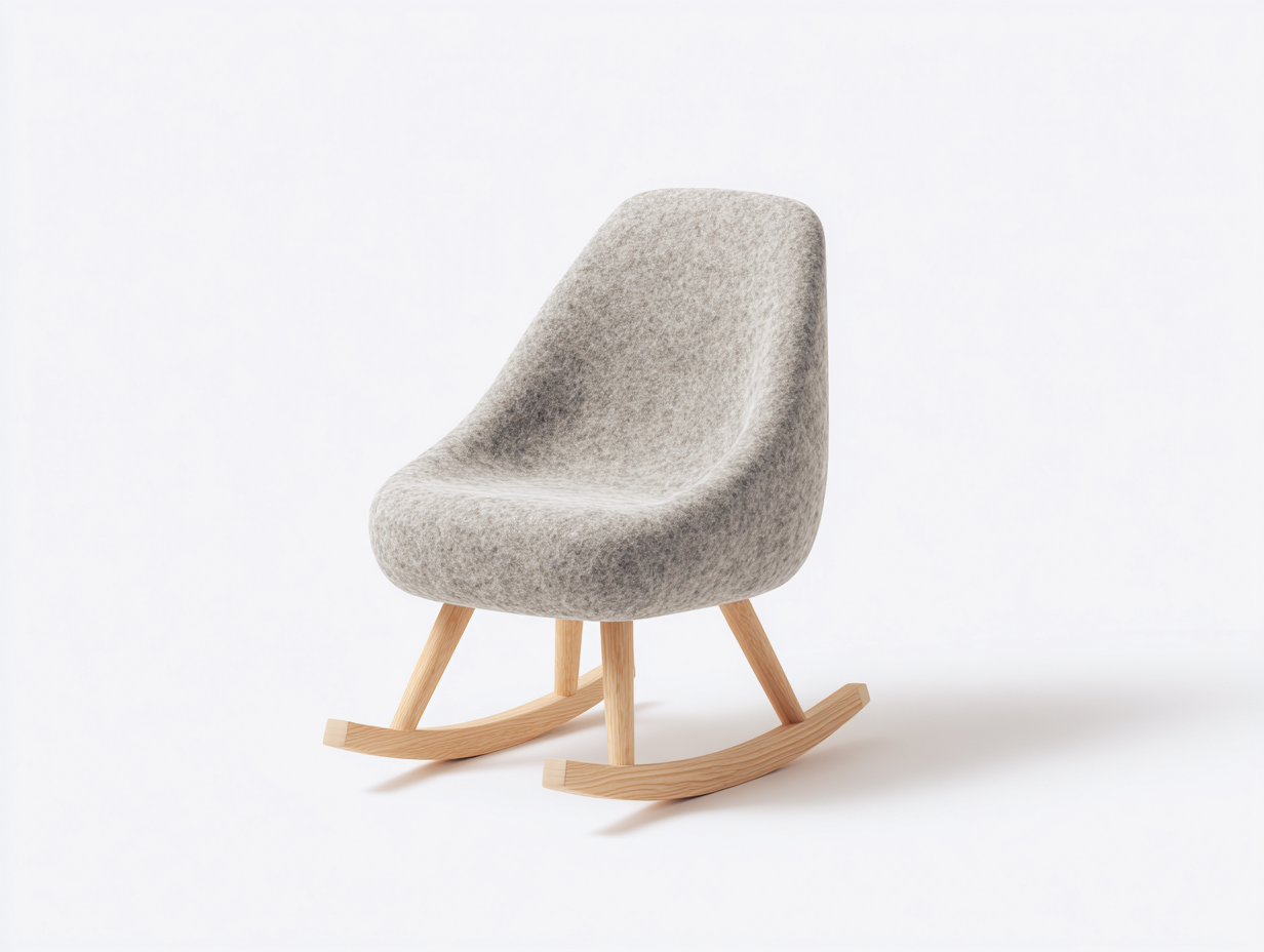 Mecedoras tapizada de tela 68x82x86 cm - Gris claro - Diseño moderno con base de madera-Maviakadecor