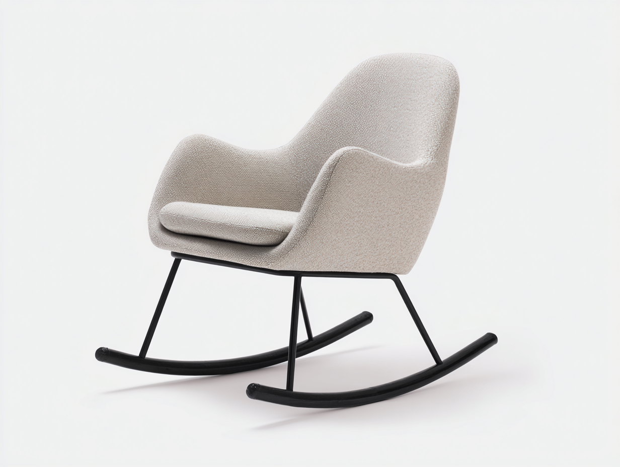 Mecedoras tapizadas en tela 95x85x95 cm para salón - beige-negro - diseño moderno-Maviakadecor