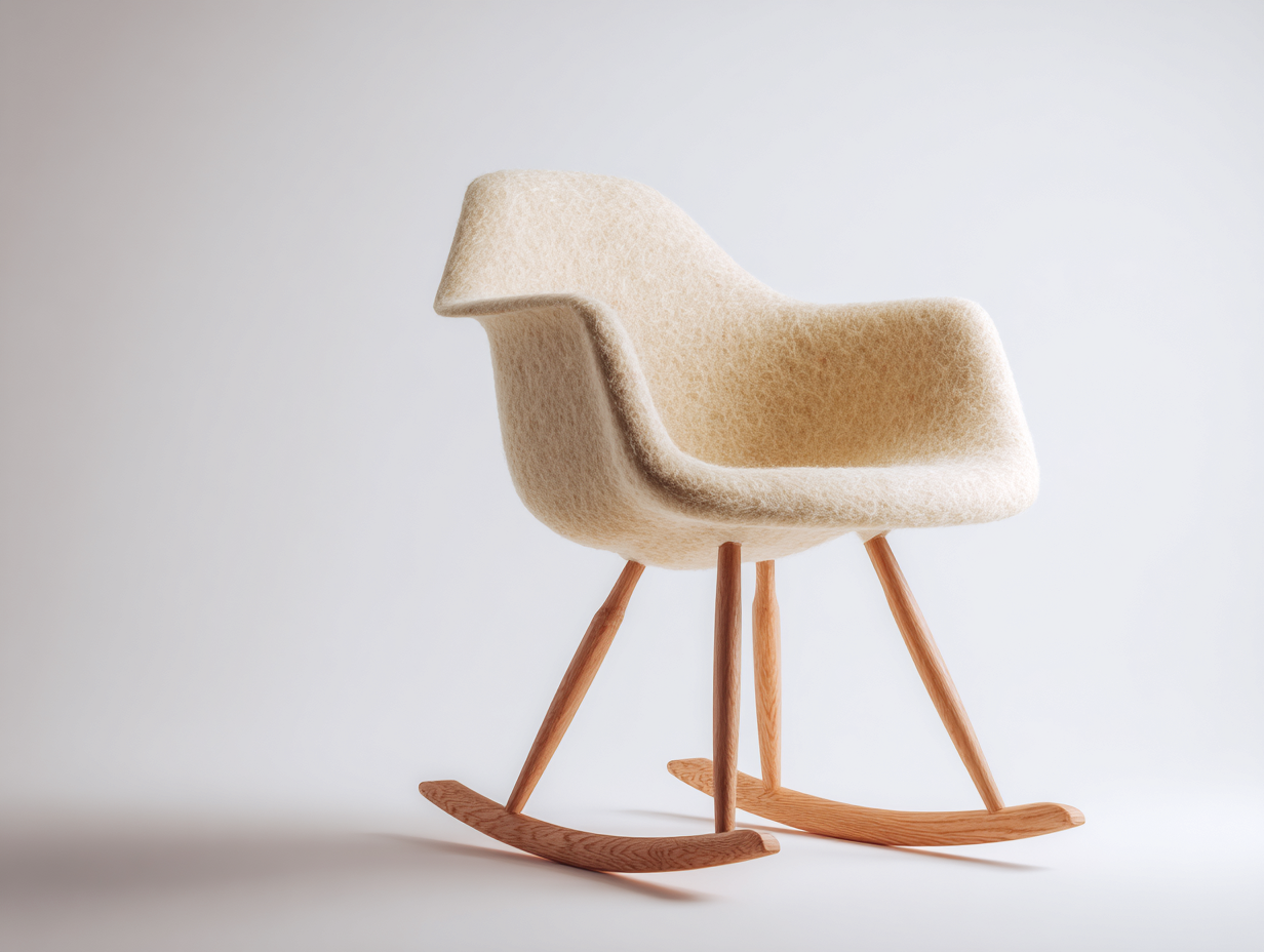 Mecedoras de tela bouclé 76x84x90 cm beige para salón - diseño nórdico-Maviakadecor