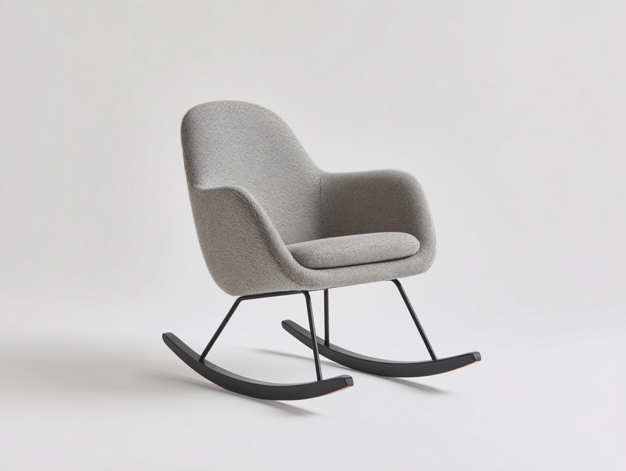 Mecedoras tapizada de tela 72x88x91 cm - Gris claro - Diseño moderno con reposabrazos-Maviakadecor