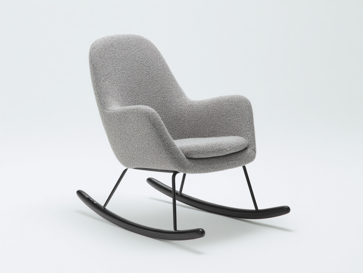 Mecedoras de tela 72x86x88 cm gris-negro para salón - diseño moderno-Maviakadecor