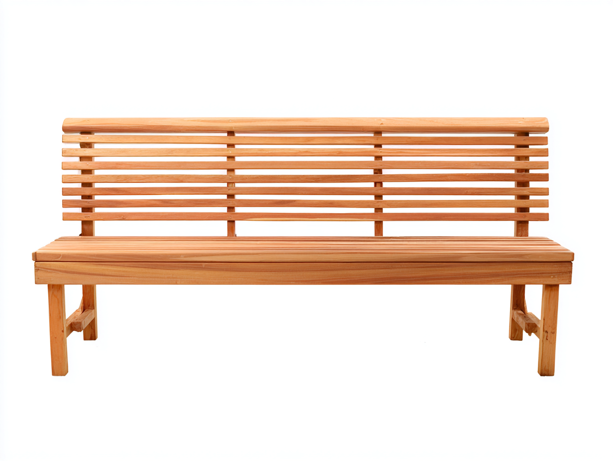 Bancos de jardín de madera 160x55x85 cm - marrón claro con respaldo de listones - estilo natural para exterior-Maviakadecor