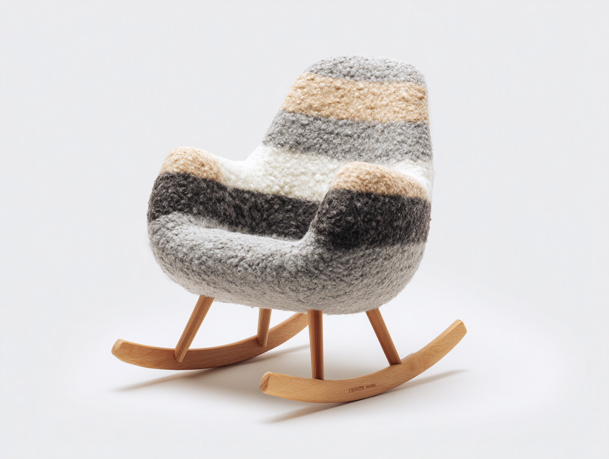 Mecedoras de tela bouclé 78x88x92 cm gris-beige para salón - diseño nórdico-Maviakadecor