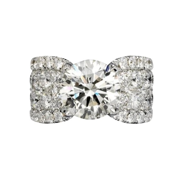 4Ct Round Cut White Gemstone Intricate Design Ring-Sterling Silver-lornajewelry
