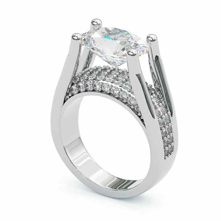 Luna Moissanite 4.0 Ct Oval Cut Vintage Classic Engagement Ring In Sterling Silver
