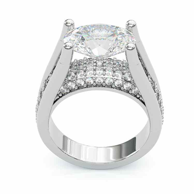 Luna Moissanite 4.0 Ct Oval Cut Vintage Classic Engagement Ring In Sterling Silver
