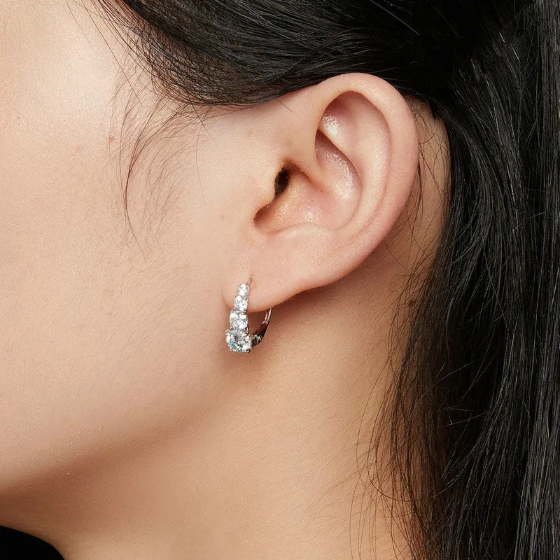 Moissanite Leverback Earrings with Four Stones