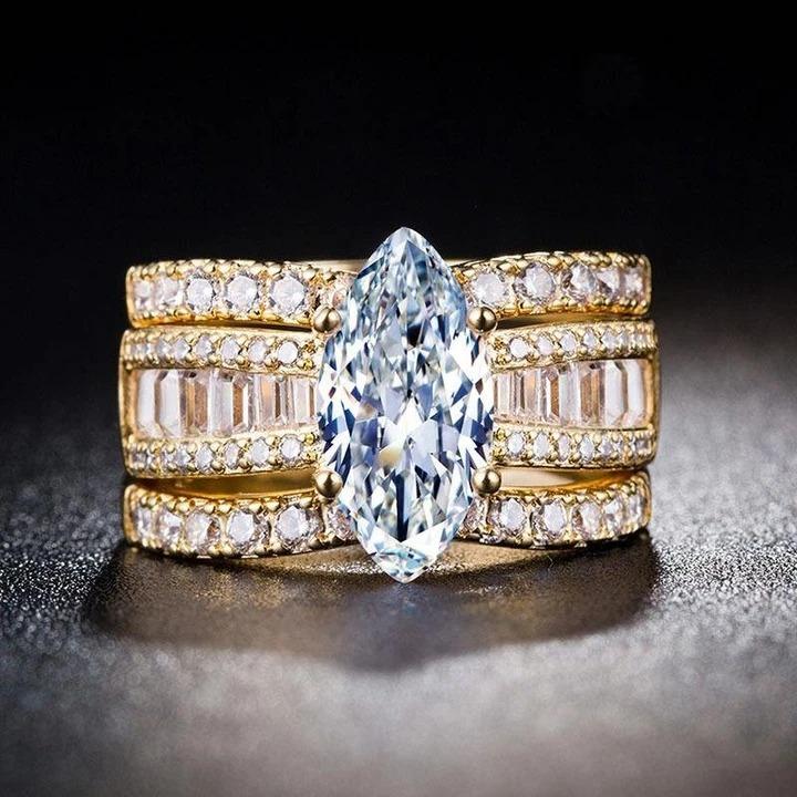 Highly Recommended | 3Ct Amazing Marquise Cut 3PCS Band Bridal Set