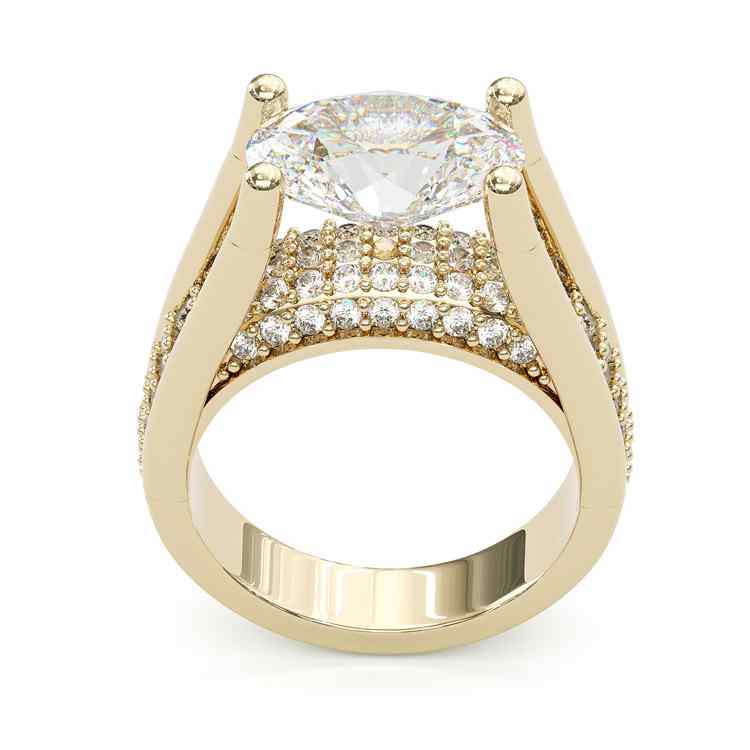 4Ct Oval Cut Vintage Sterling Silver Engagement Ring-Sterling Silver-lornajewelry