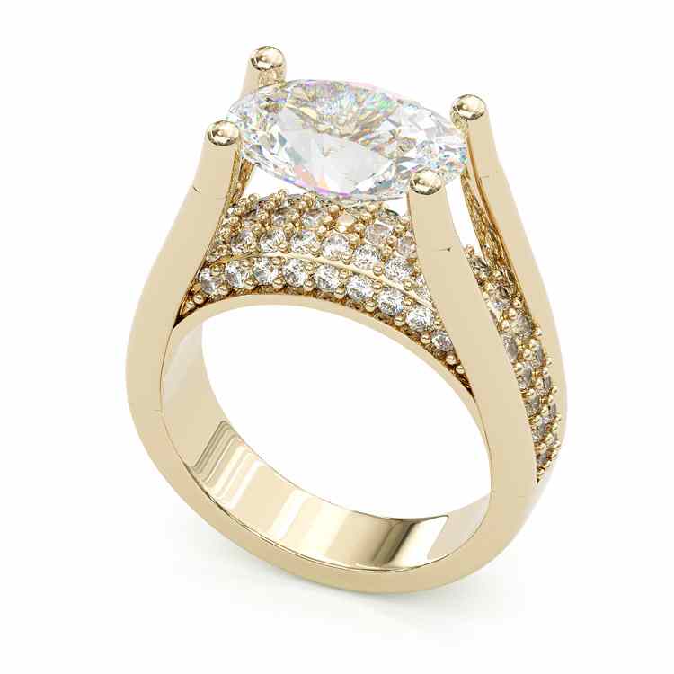 4Ct Oval Cut Vintage Sterling Silver Engagement Ring-Sterling Silver-lornajewelry