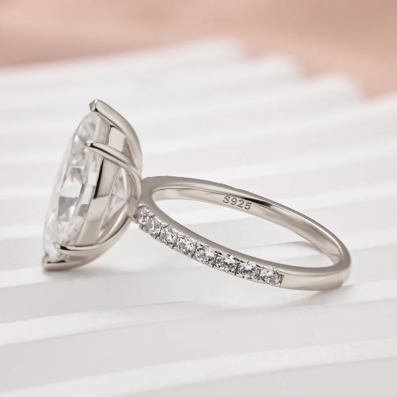 Luna Moissanite 1.0 Ct ～ 4.0 Ct Marquise Cut Classic Engagement Ring In Sterling Silver