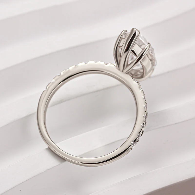 Luna Moissanite 1.0 Ct ～ 4.0 Ct Marquise Cut Classic Engagement Ring In Sterling Silver