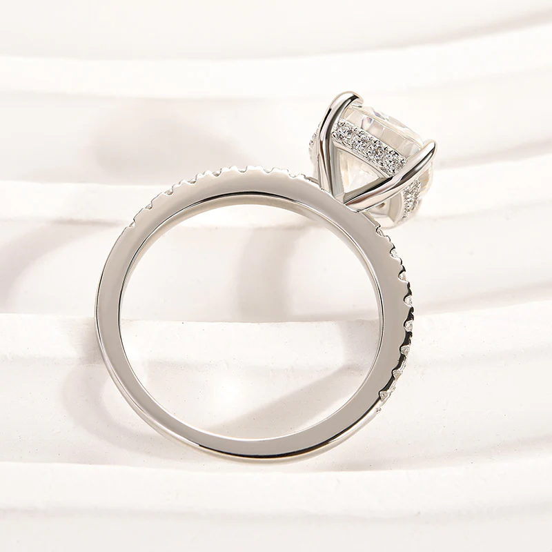 Luna Moissanite 3.5 Ct Cushion Cut Classic Engagement Ring in Sterling Silver