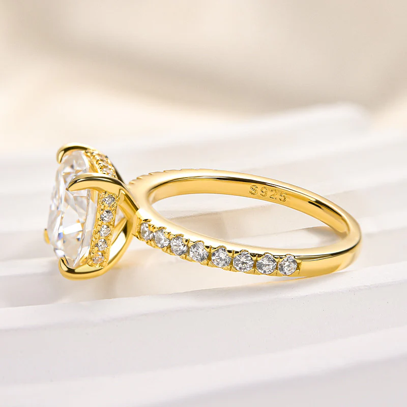 Luna Moissanite 3.5 Ct Cushion Cut Classic Engagement Ring in Sterling Silver