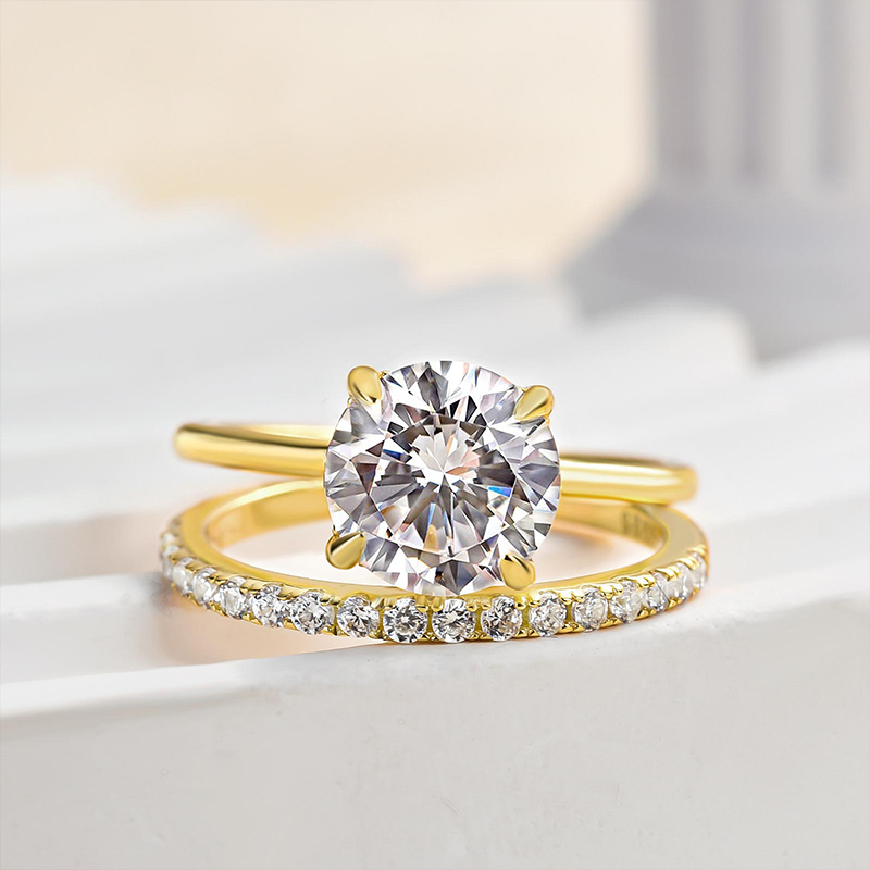 Classic Round Cut s Bridal Ring Set-Sterling Silver-lornajewelry