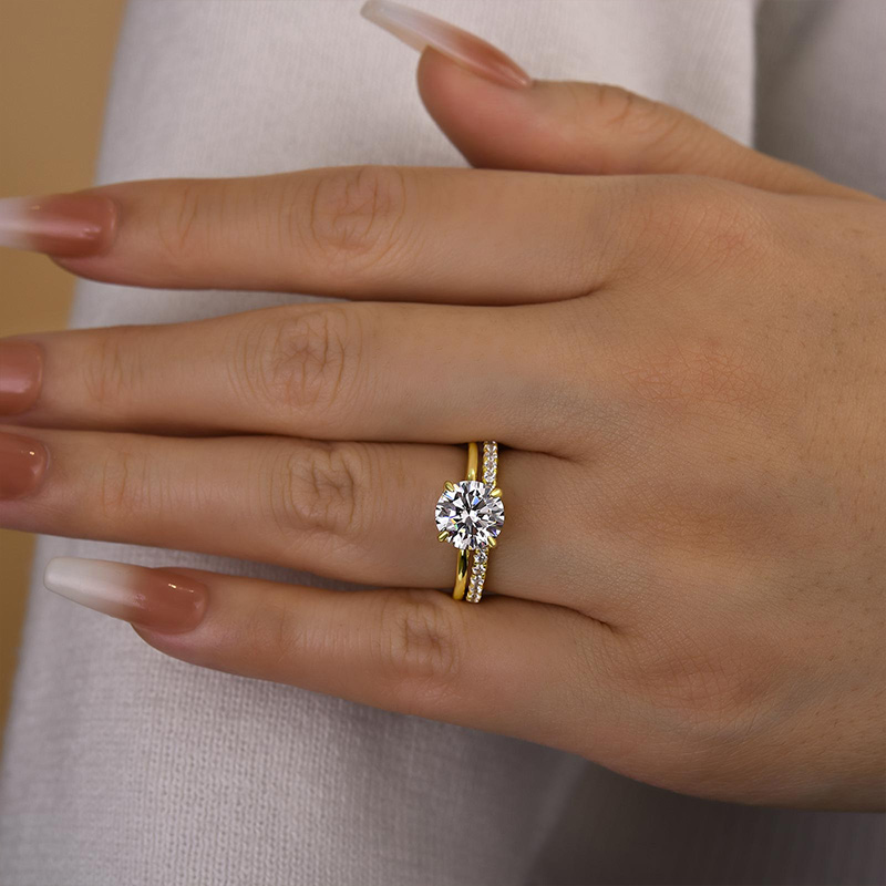 Classic Round Cut s Bridal Ring Set-Sterling Silver-lornajewelry