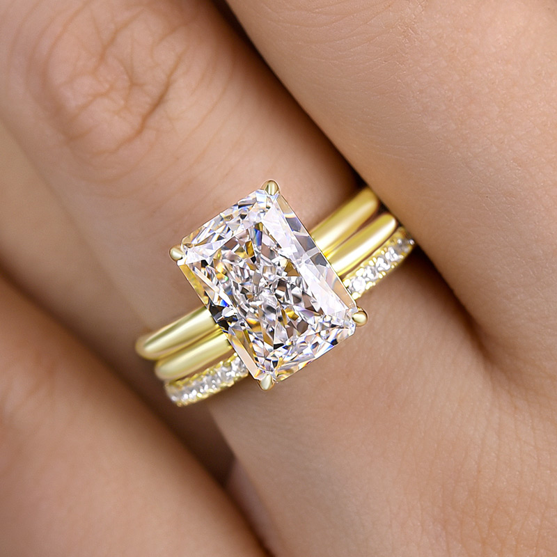 Classic Radiant Cut 3PC Wedding Ring Set-Sterling Silver-lornajewelry