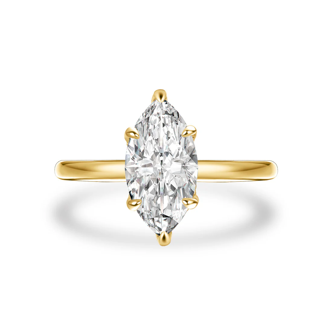 Luna Moissanite 1.0 Ct ～ 3.0 Ct Marquise Cut Classic Solitaire Engagement Ring in Sterling Silver