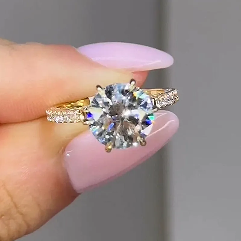 3Ct Moissanite Bow Base Design Engagement Ring