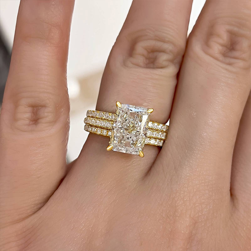 Timeless Radiant Cut  3PC Wedding Ring Set-Sterling Silver-lornajewelry